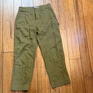 Ladies Olive Green High Rise Pants